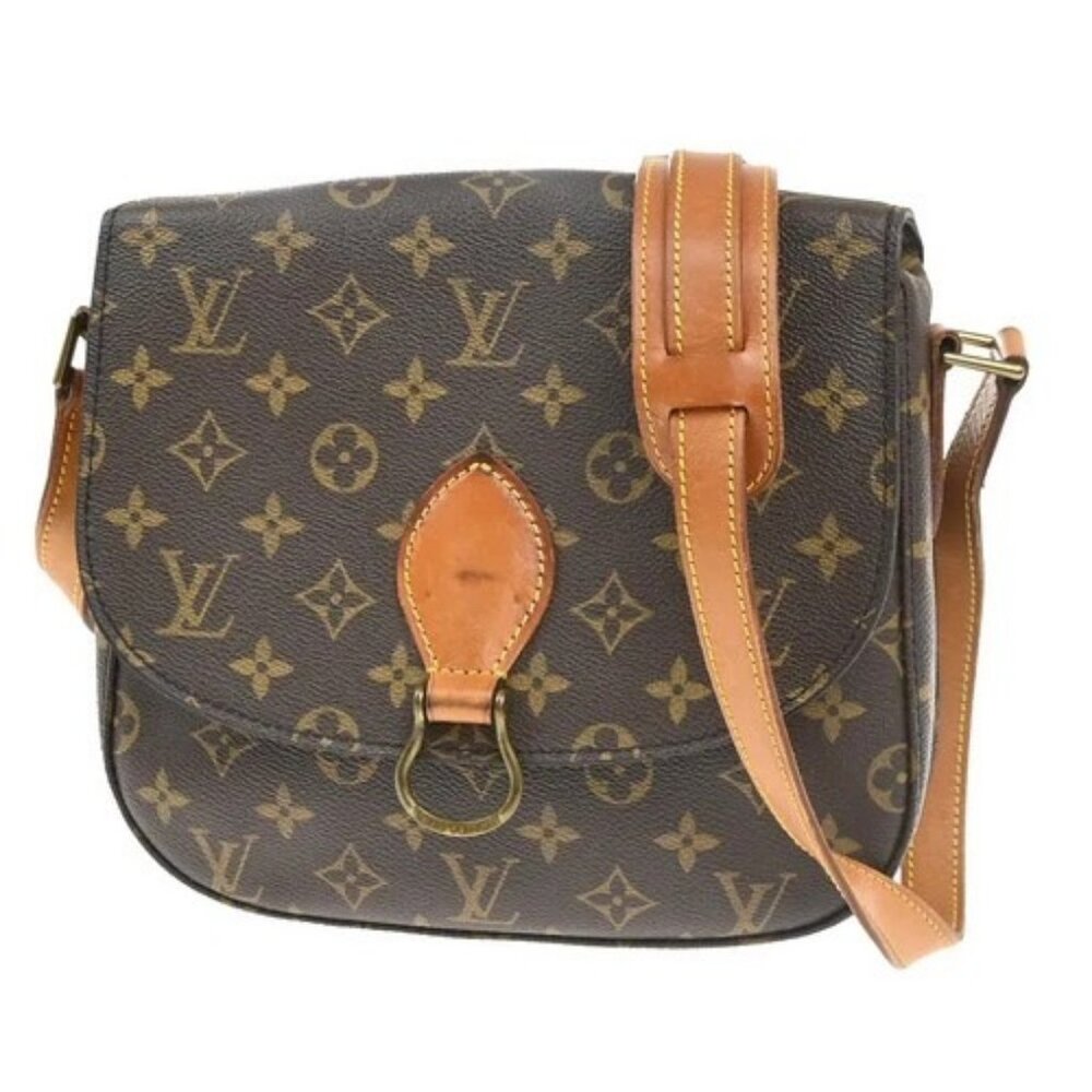 LOUIS VUITTON Saint Cloud GM Shoulder Bag Monogram Leather Brown M51242 34MA163